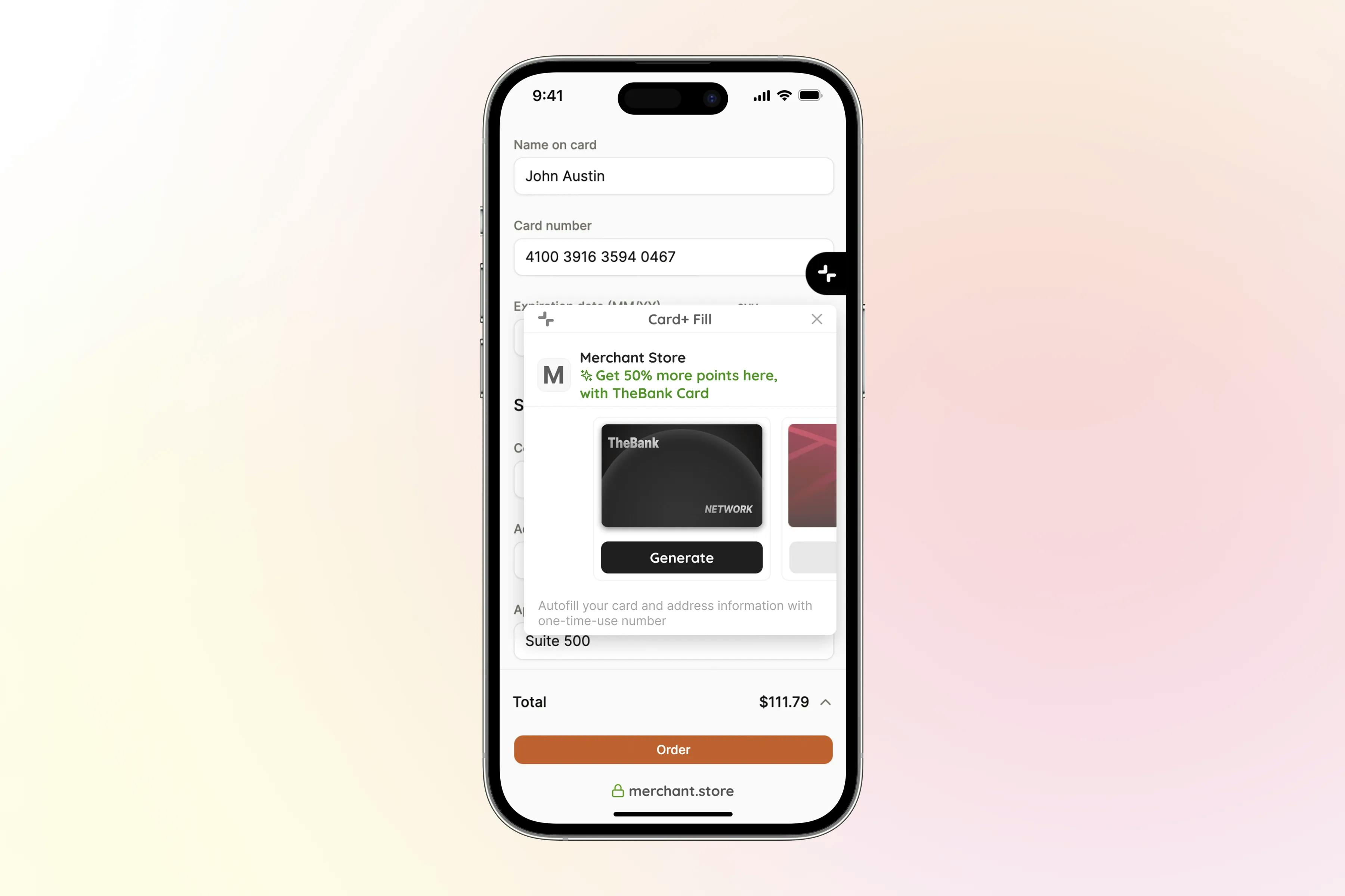 Online discounts using TheBANK checkout with Card+ app web extension