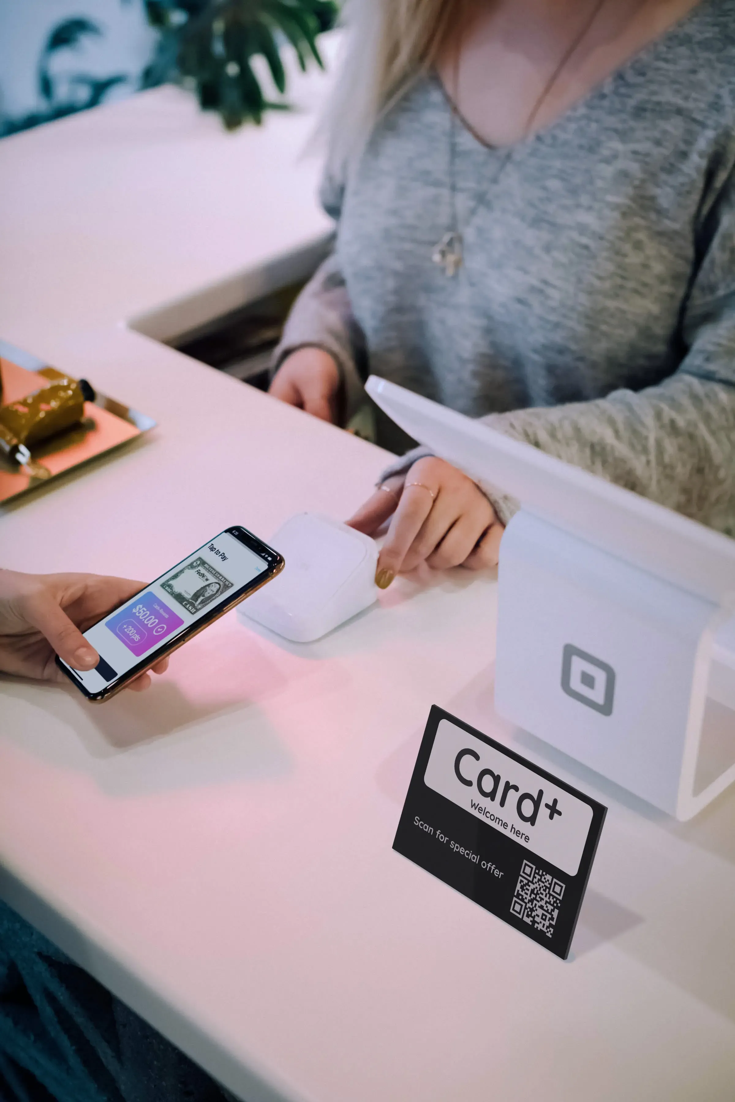 Card+ taps to pay for rewards, at a featured merchant